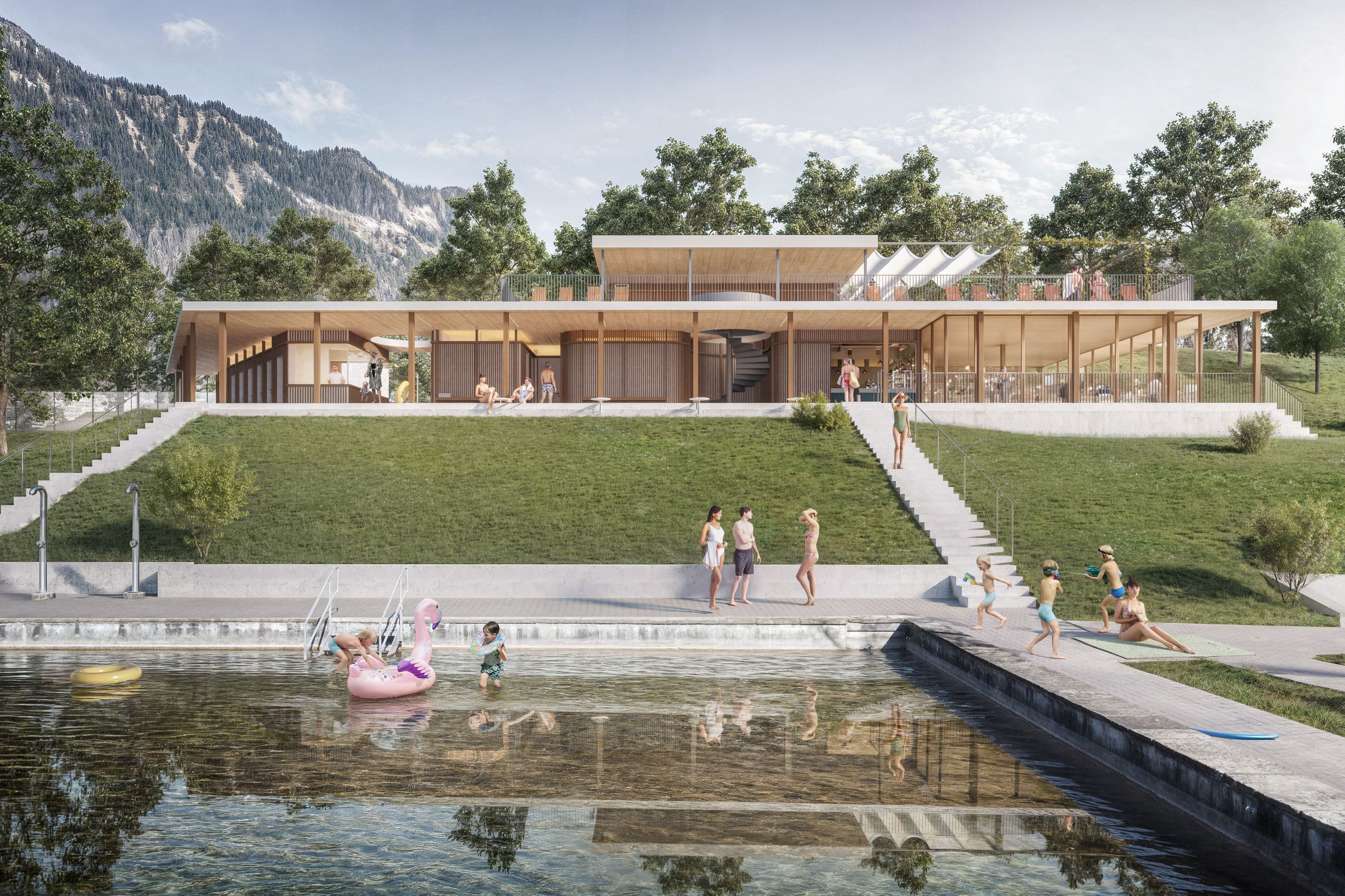 Bild: Ideenstudienwettbewerb Naturstrandbad Burgseeli, Ringgenberg Seelaube